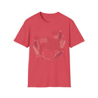 America 250 Floral Line Art Flag T-Shirt | Botanical USA 250th Anniversary Tee