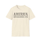 America Established 1776 Vintage Bold Distressed T-Shirt