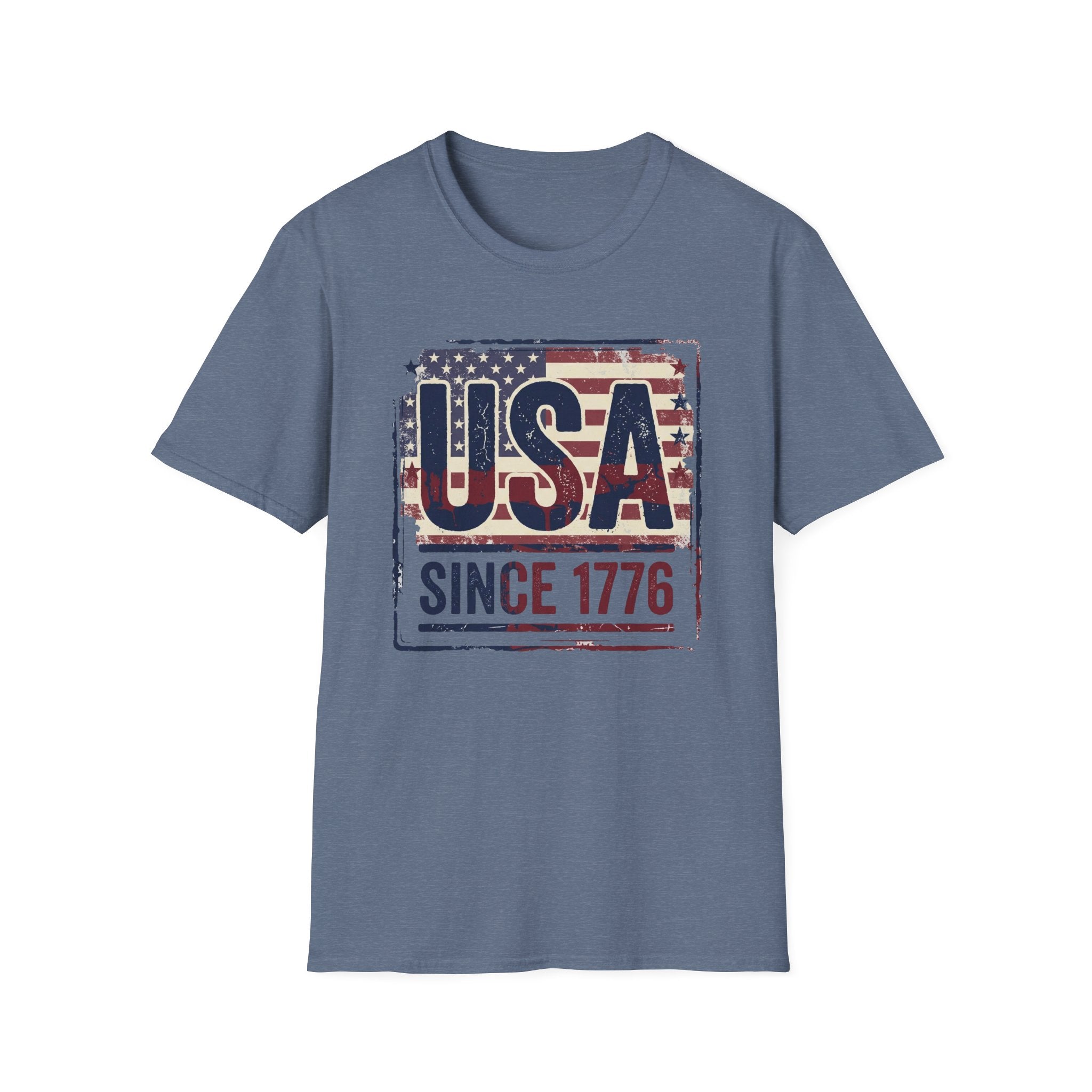 Vintage USA Since 1776 T-Shirt | Distressed American Flag Patriotic Tee