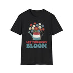 Let Freedom Bloom Retro Patriotic Floral T-Shirt | Vintage 4th of July Tee