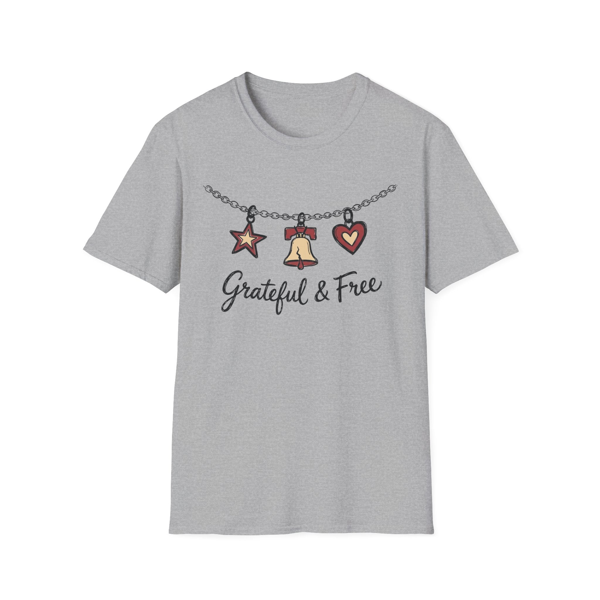 Grateful & Free: Liberty Bell Charm Necklace T-Shirt