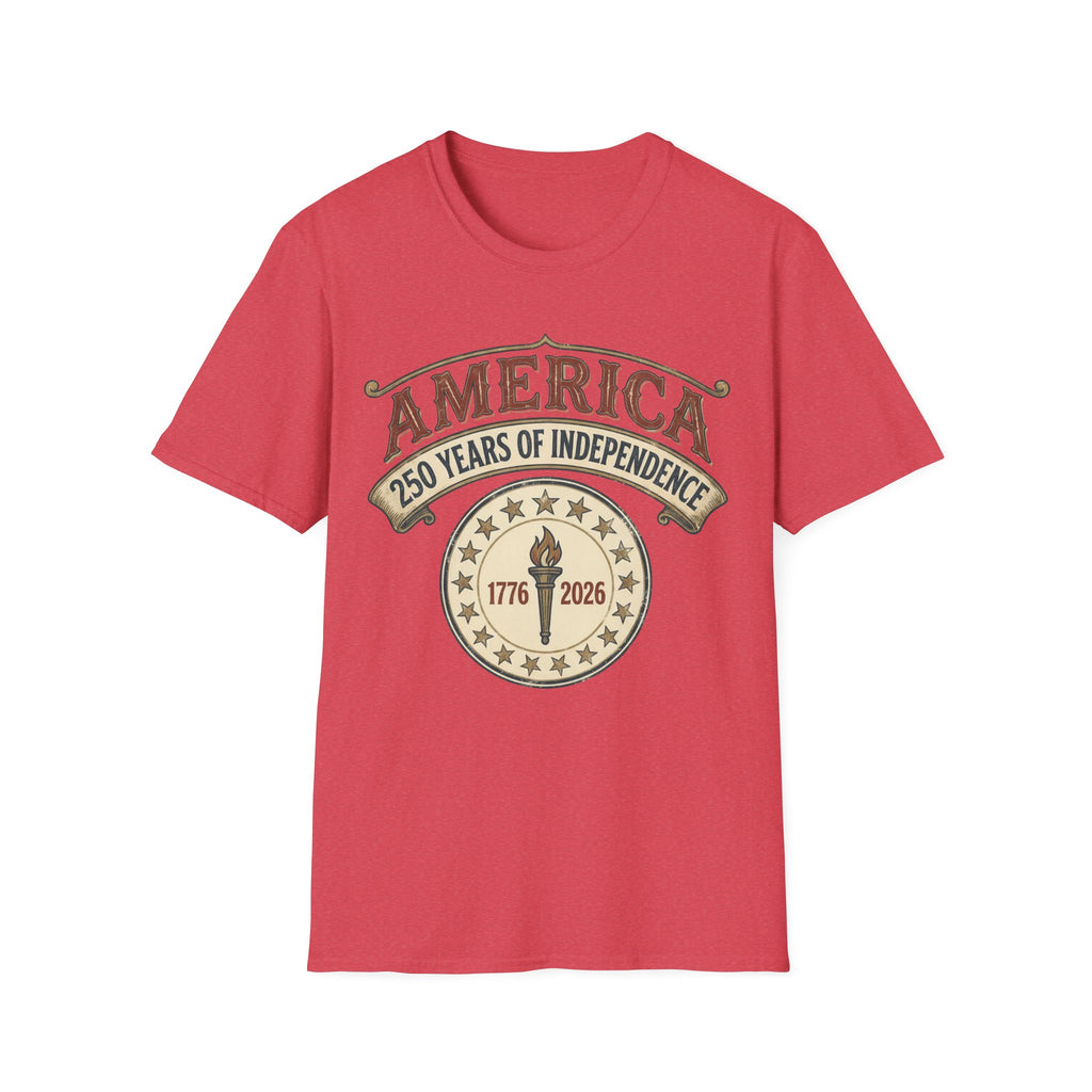 America 250 Years of Independence 1776-2026 Vintage Torch T-Shirt