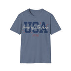 USA Land of the Free 1776 T-Shirt | Cute Cursive Patriotic Tee