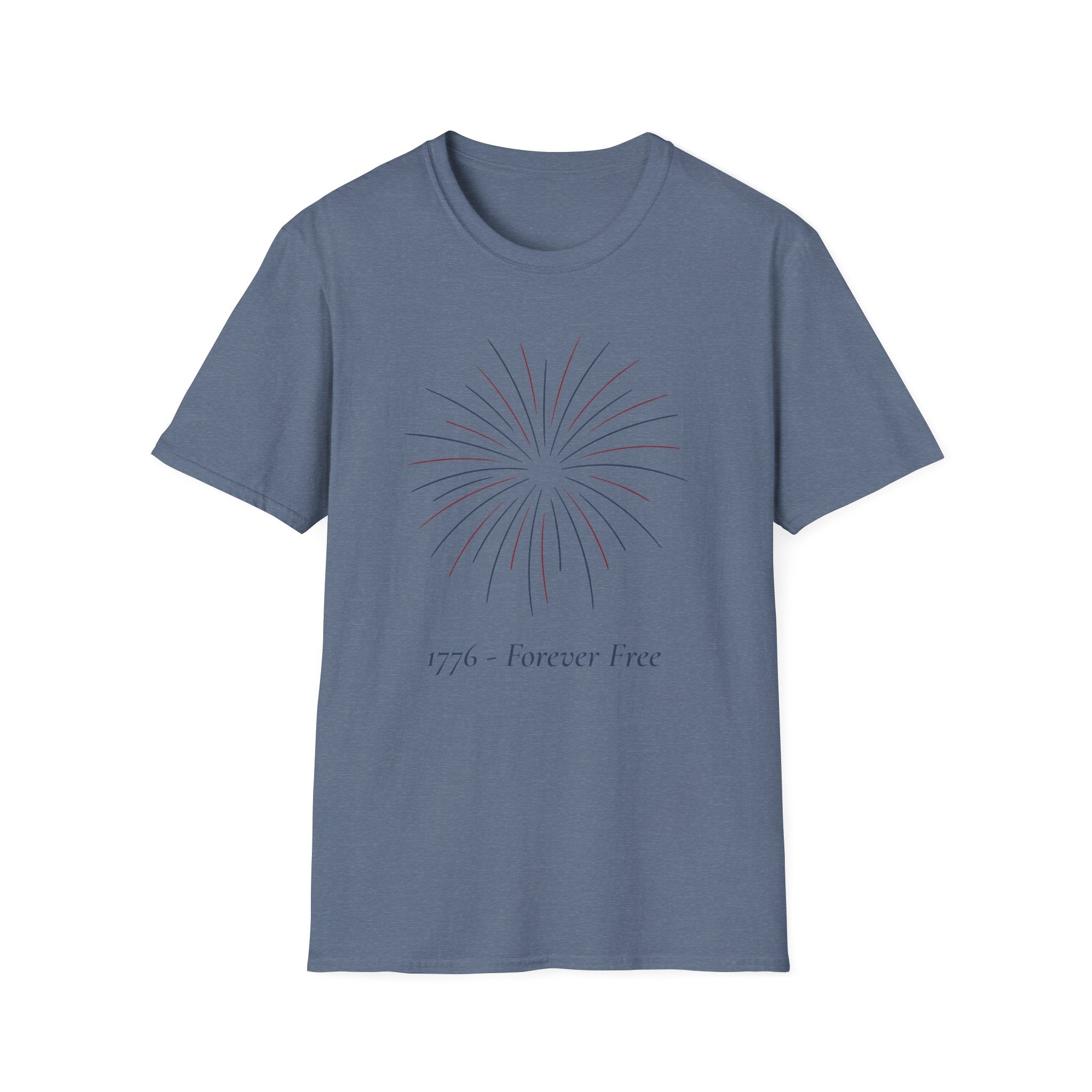 1776 Forever Free T-Shirt | Minimalist Patriotic Firework Tee