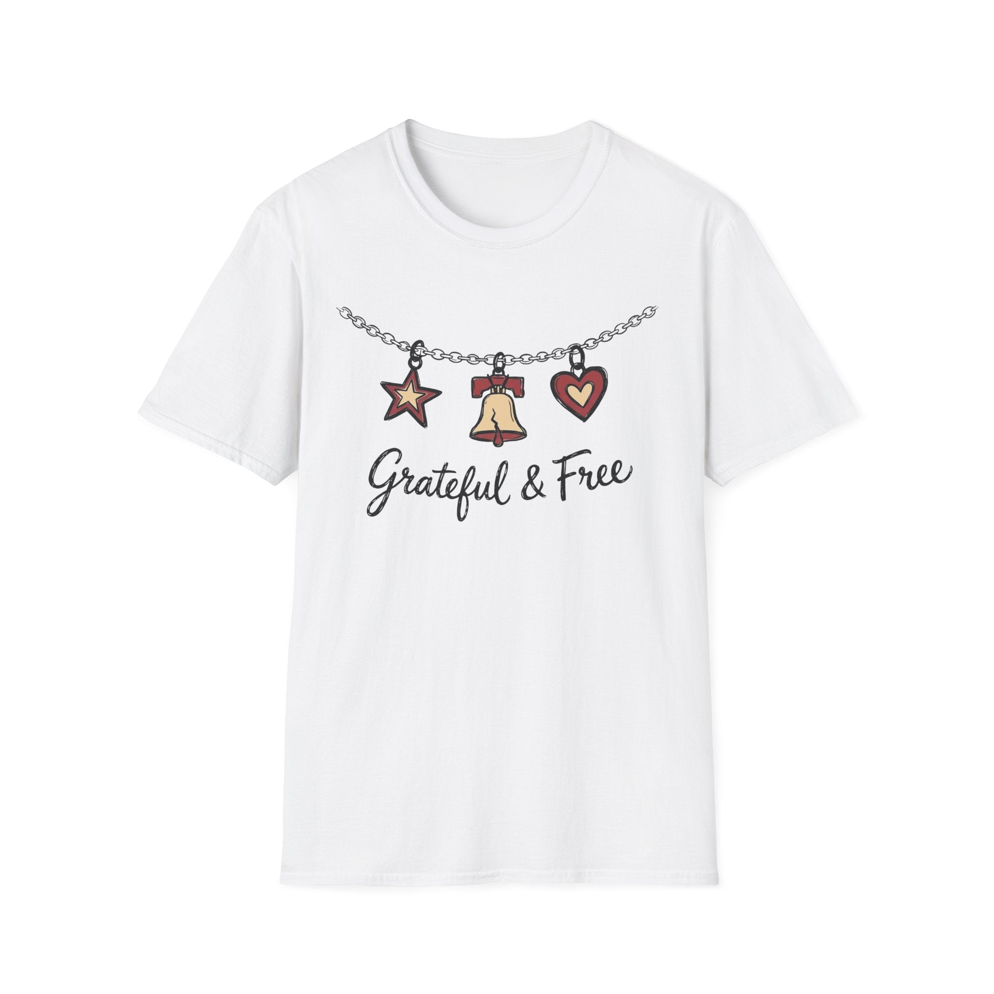 Grateful & Free: Liberty Bell Charm Necklace T-Shirt