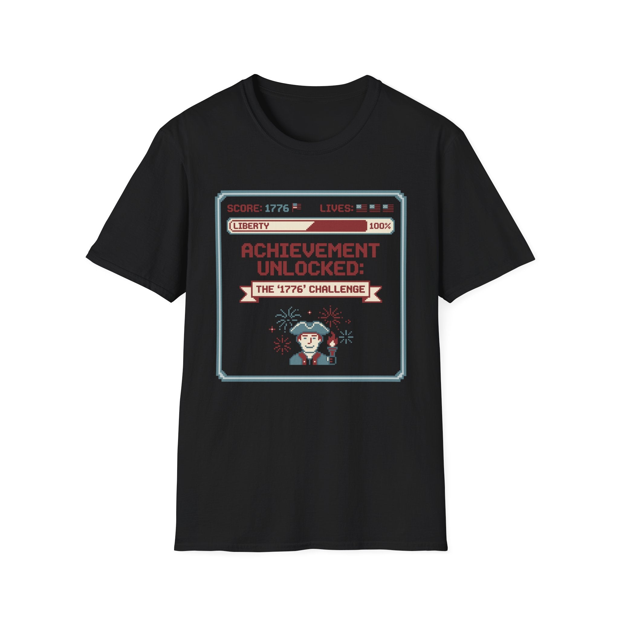 8-Bit Patriotic T-Shirt | Achievement Unlocked 1776 Retro Gamer Tee