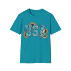 Turquoise USA Sunflower T-Shirt | Boho Southwestern Patriotic Tee