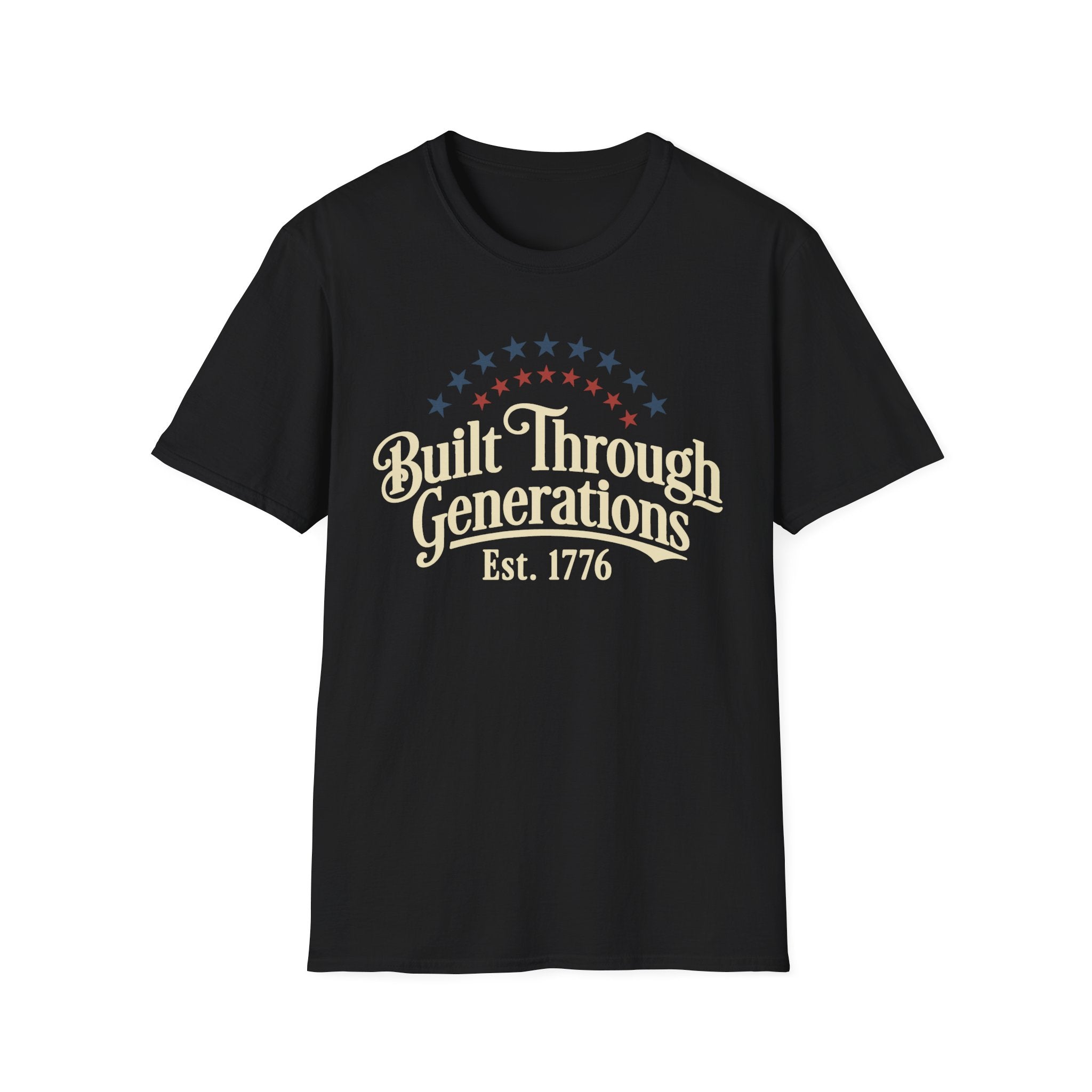 Built Through Generations: Vintage Est. 1776 Patriotic T-Shirt