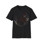 Botanical Floral Line Art American Flag T-Shirt | Subtle Patriotic Tee