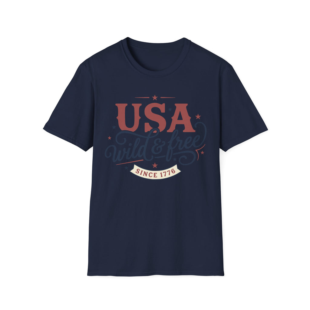 Vintage USA Wild & Free Since 1776 T-Shirt | Boho Country Patriotic Tee