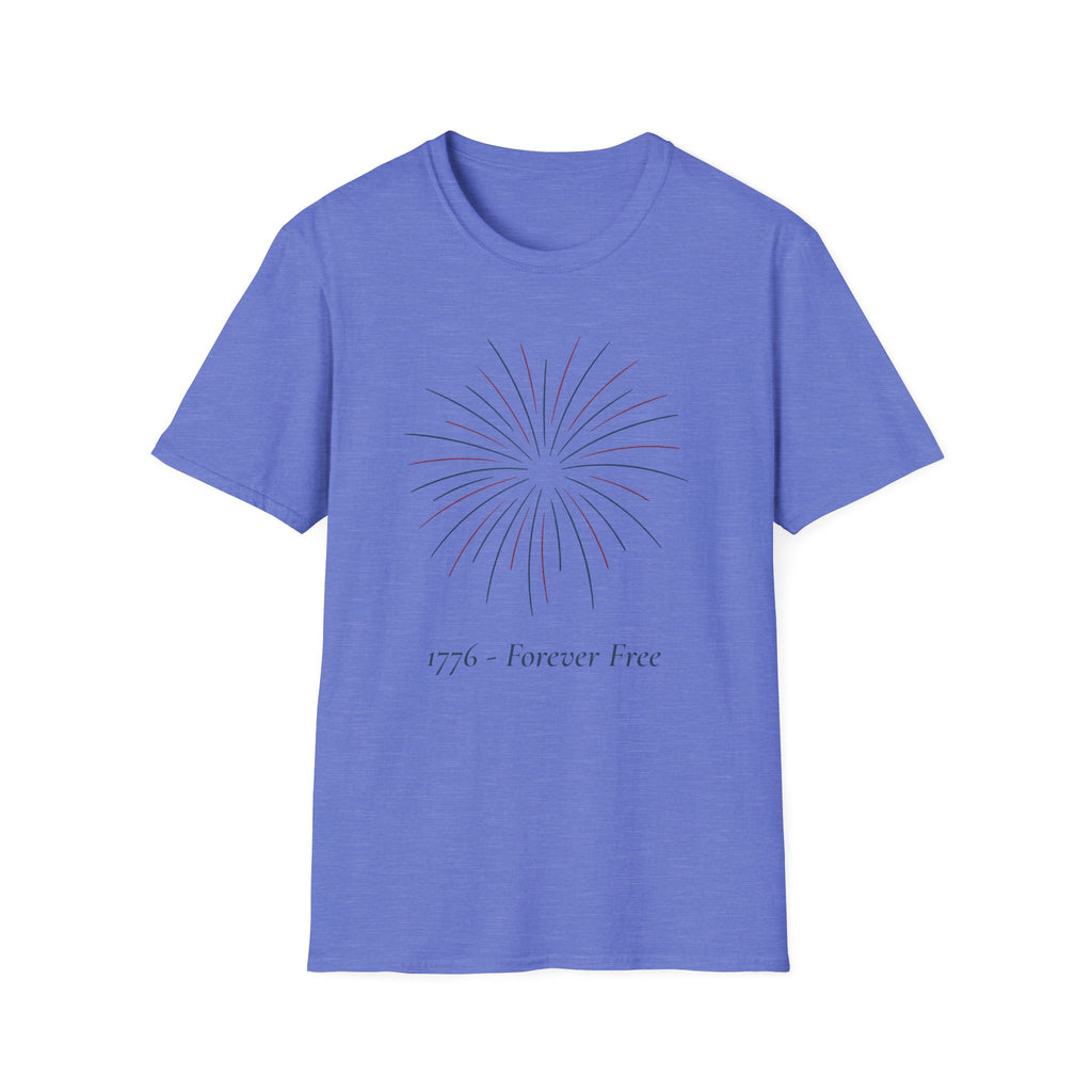 1776 Forever Free T-Shirt | Minimalist Patriotic Firework Tee