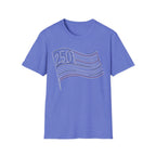 America 250 Minimalist Line Art Flag T-Shirt | USA 250th Anniversary Tee