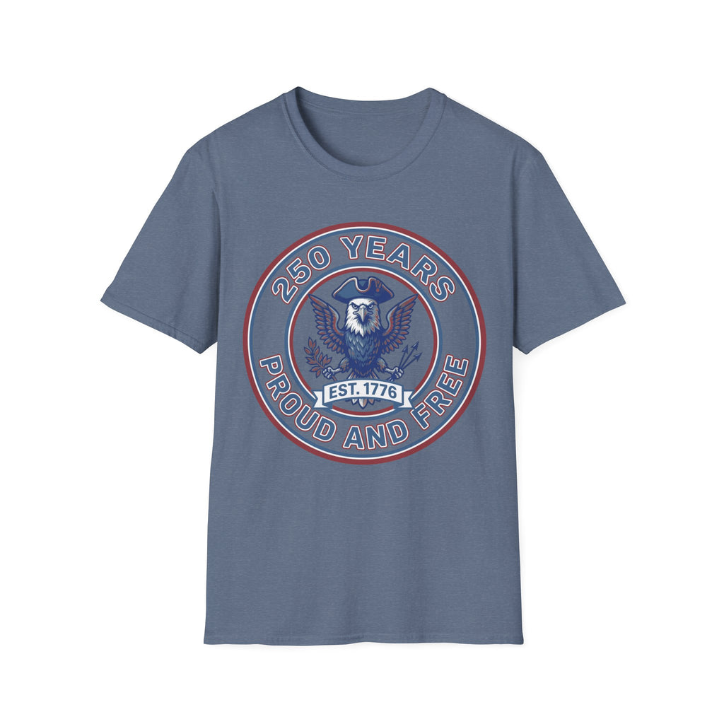America 250 T-Shirt | 250 Years Proud and Free Est 1776 Eagle Tee