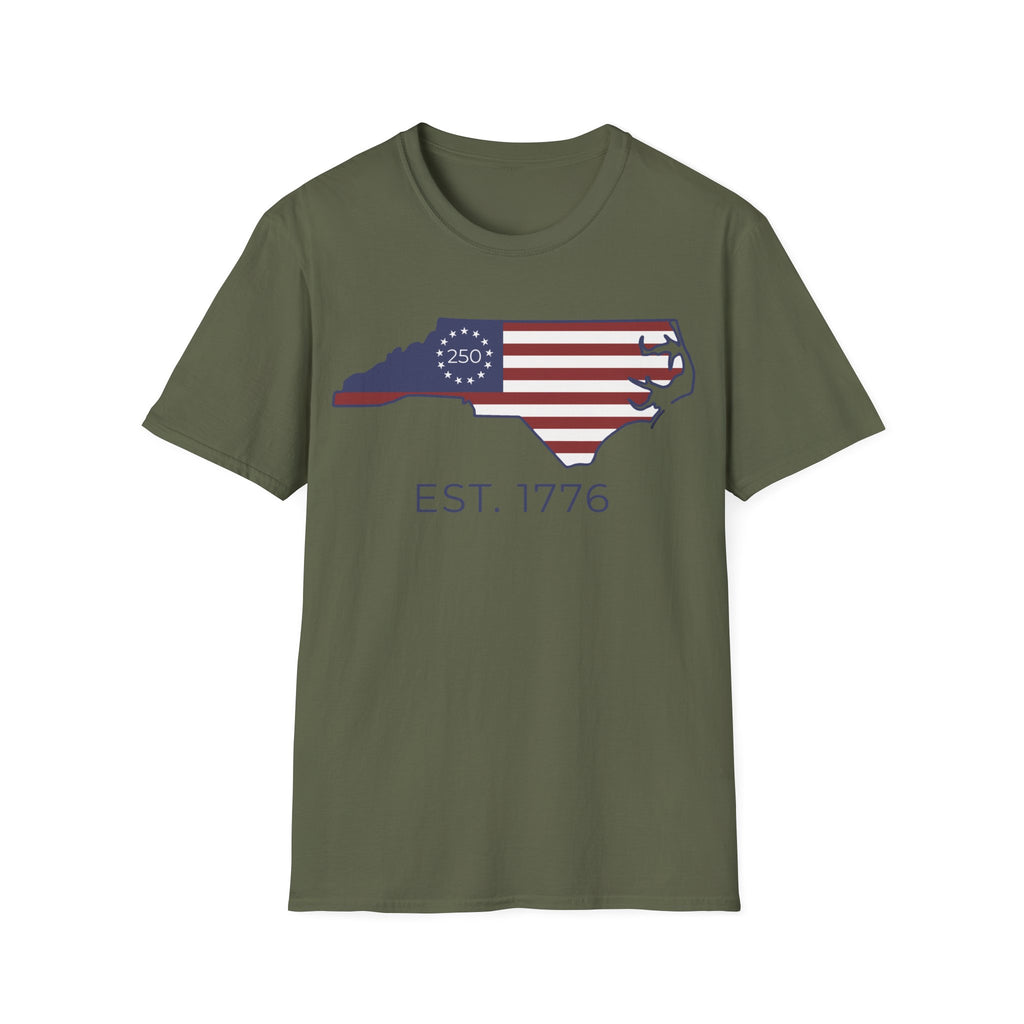 North Carolina America 250 Betsy Ross Flag T-Shirt | NC 1776 Tee