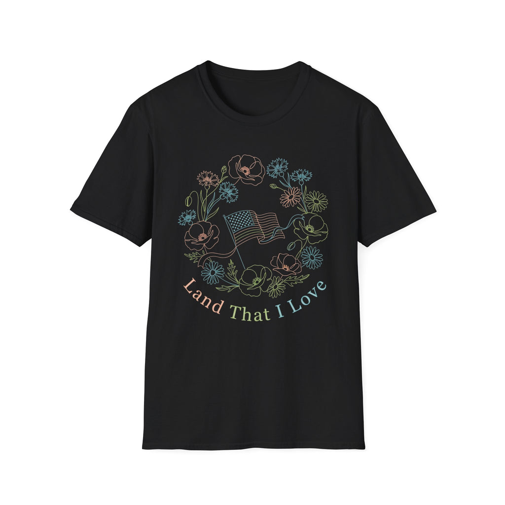 Land That I Love Shirt | Floral American Flag Boho Patriotic Tee