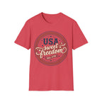 Vintage USA Sweet Freedom Est 1776 T-Shirt | Retro Patriotic Badge Tee
