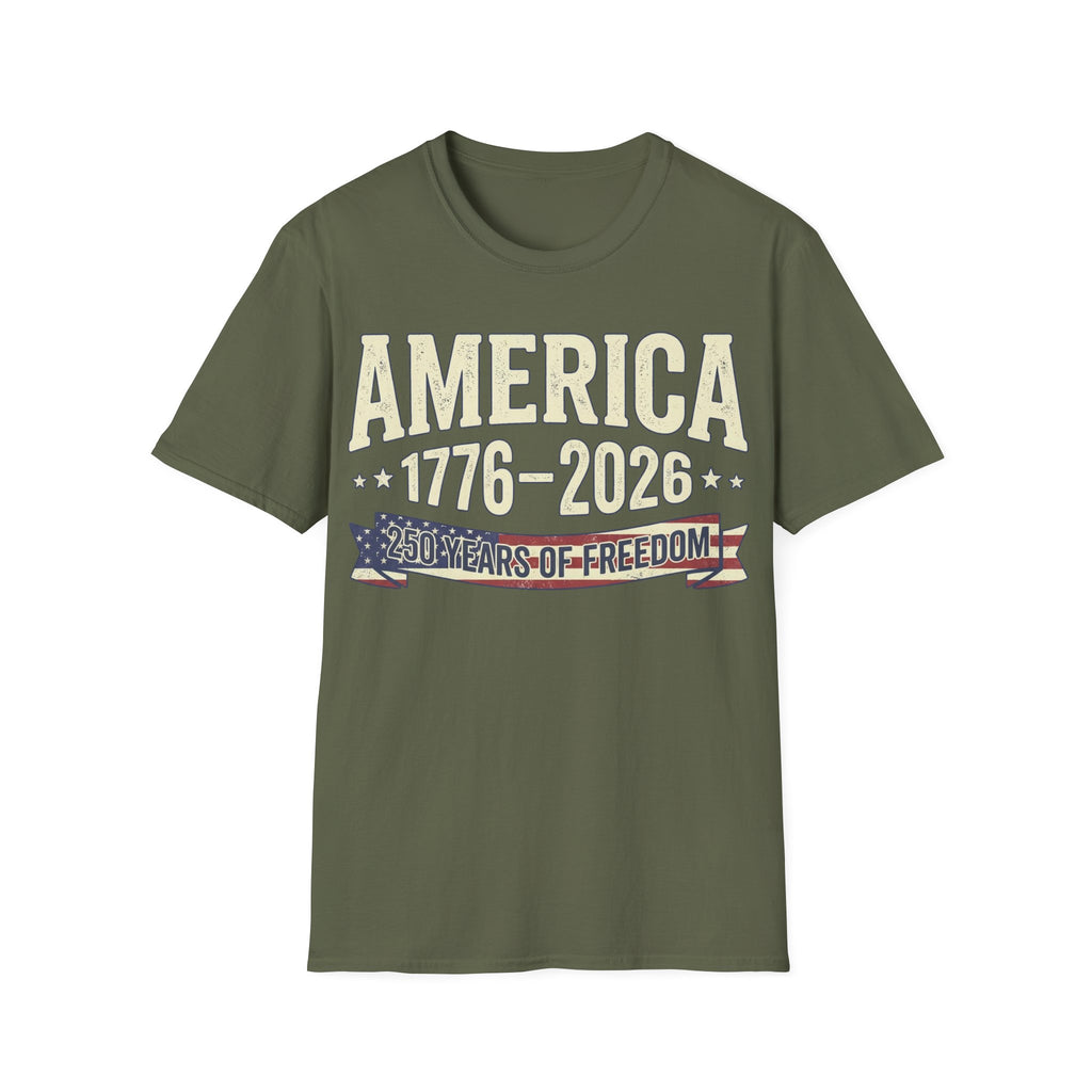 America 250 Years of Freedom: 1776-2026 Vintage Anniversary T-Shirt