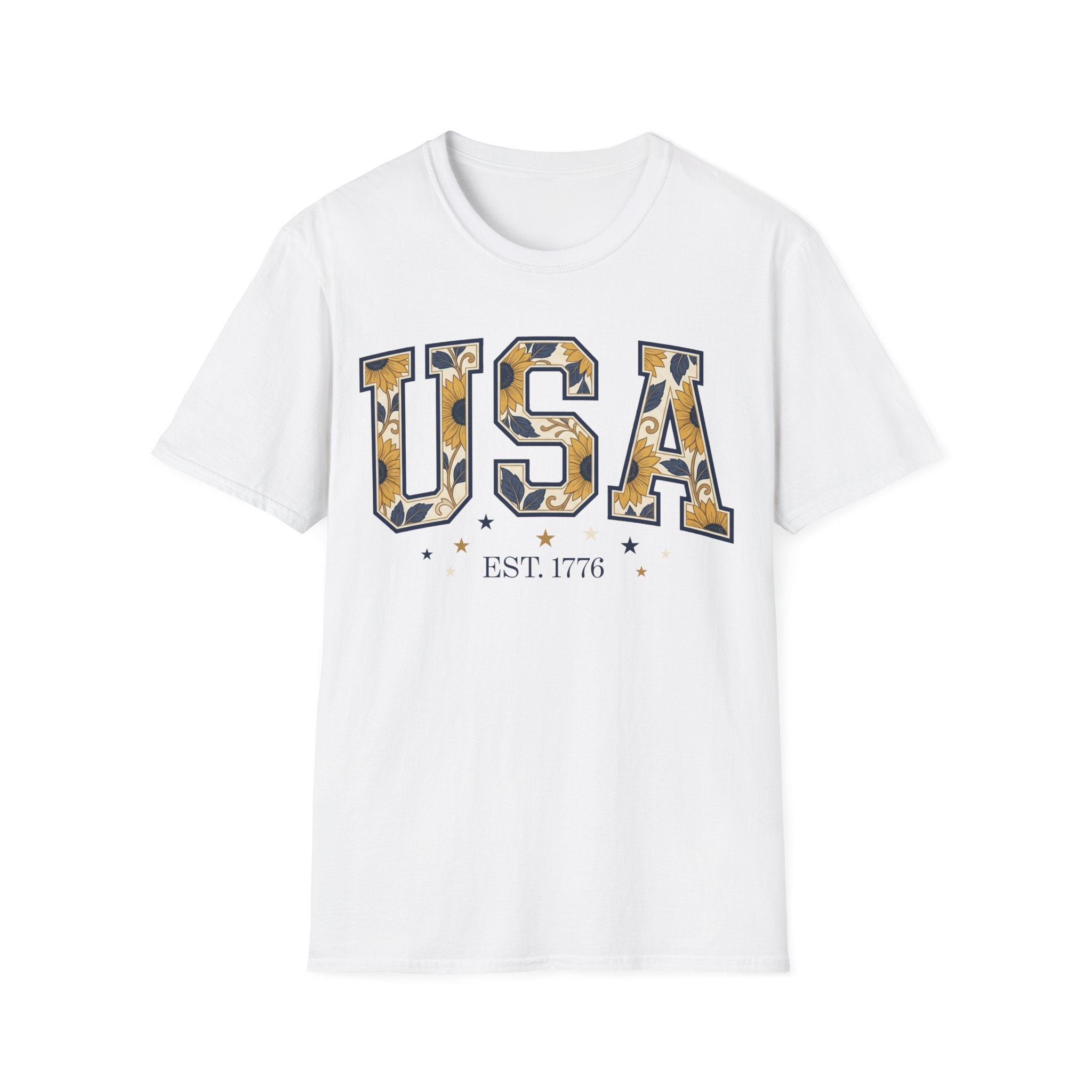 Floral USA Sunflower Est 1776 T-Shirt | Boho Patriotic Tee