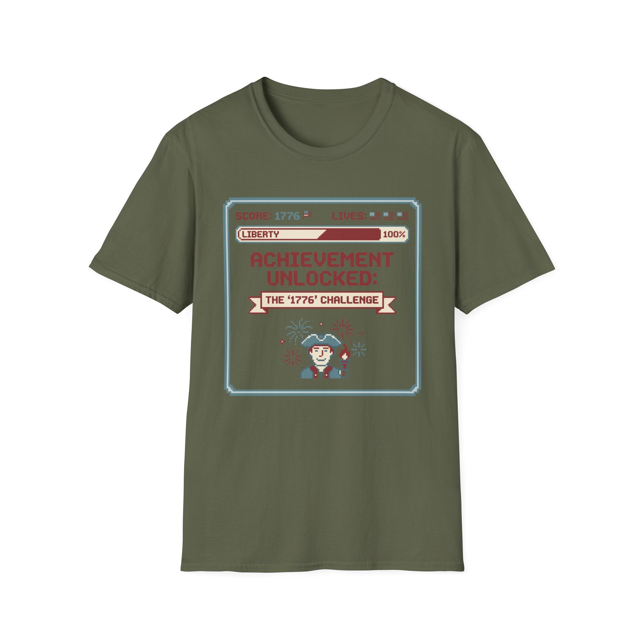 8-Bit Patriotic T-Shirt | Achievement Unlocked 1776 Retro Gamer Tee