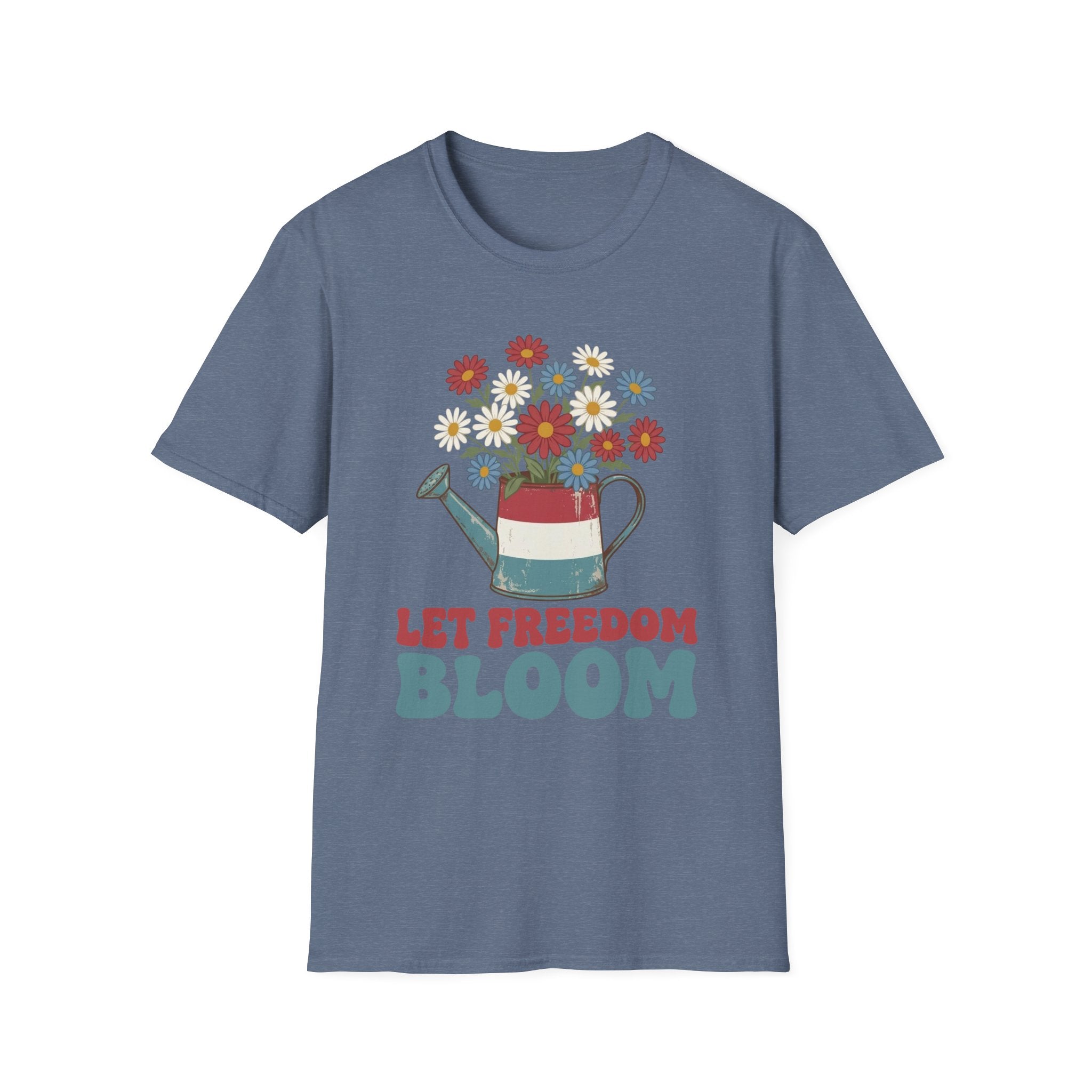 Let Freedom Bloom Retro Patriotic Floral T-Shirt | Vintage 4th of July Tee