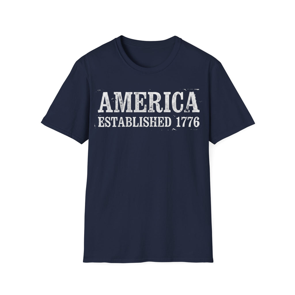 America Established 1776 Vintage Bold Distressed T-Shirt