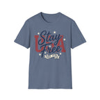 Vintage USA Stay Free Est 1776 T-Shirt | Retro Patriotic Graphic Tee