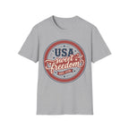 Vintage USA Sweet Freedom Est 1776 T-Shirt | Retro Patriotic Badge Tee