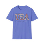 Floral USA Est 1776 T-Shirt | Cute Botanical Patriotic Tee