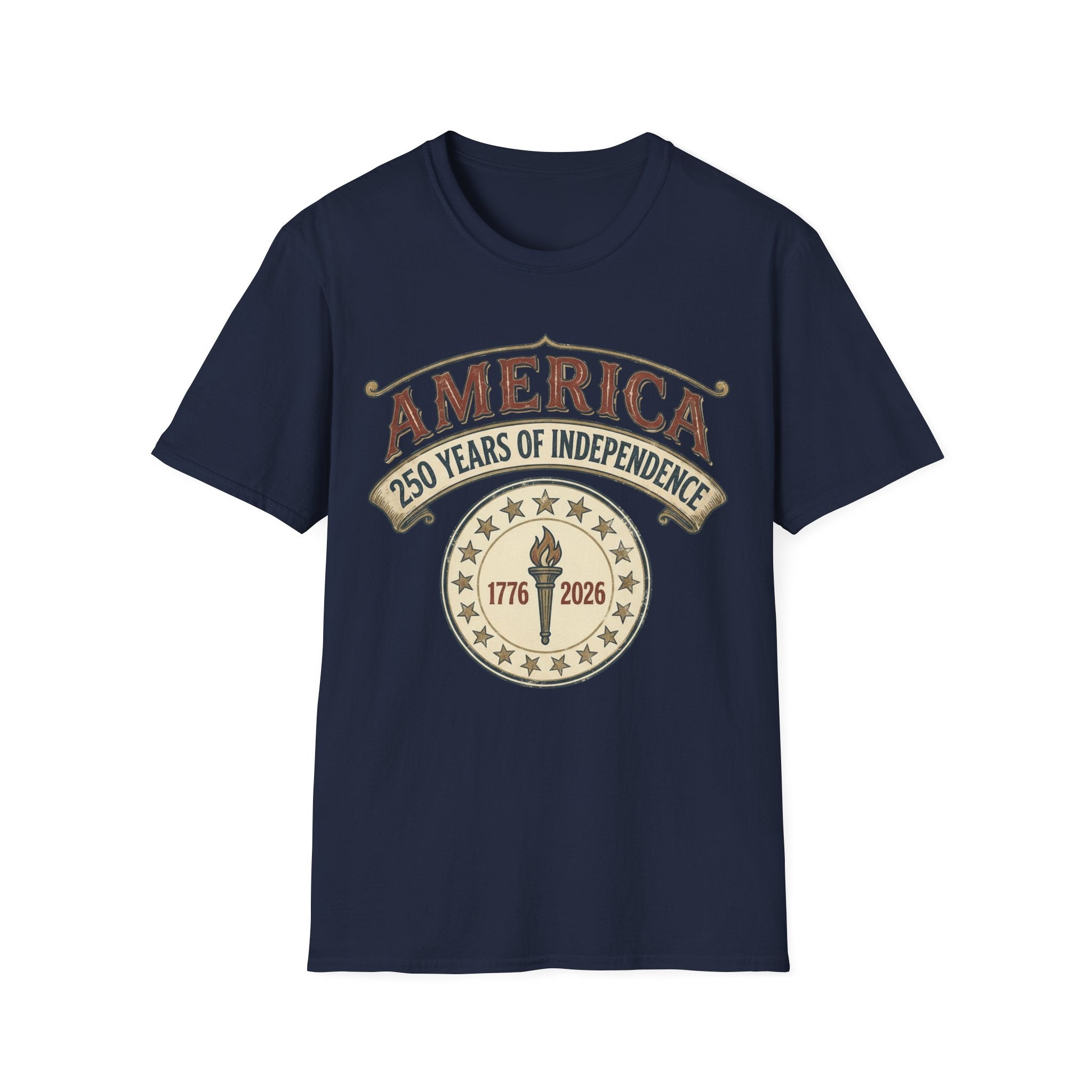 America 250 Years of Independence 1776-2026 Vintage Torch T-Shirt