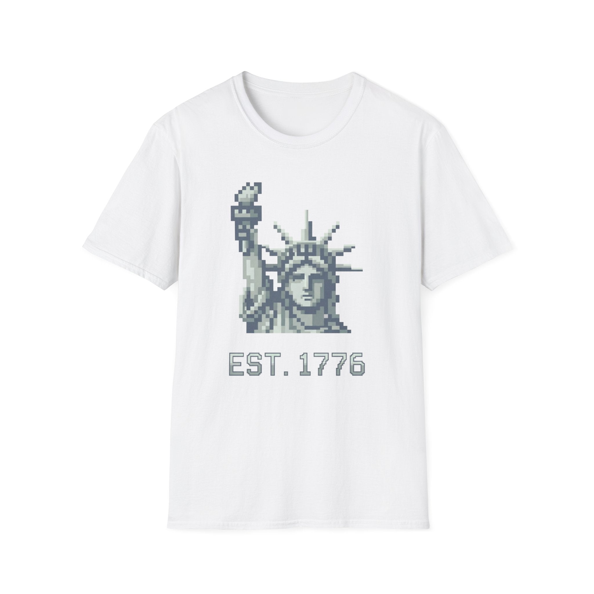 8-Bit Statue Of Liberty T-Shirt | Retro Gamer Est. 1776 Pixel Art Tee