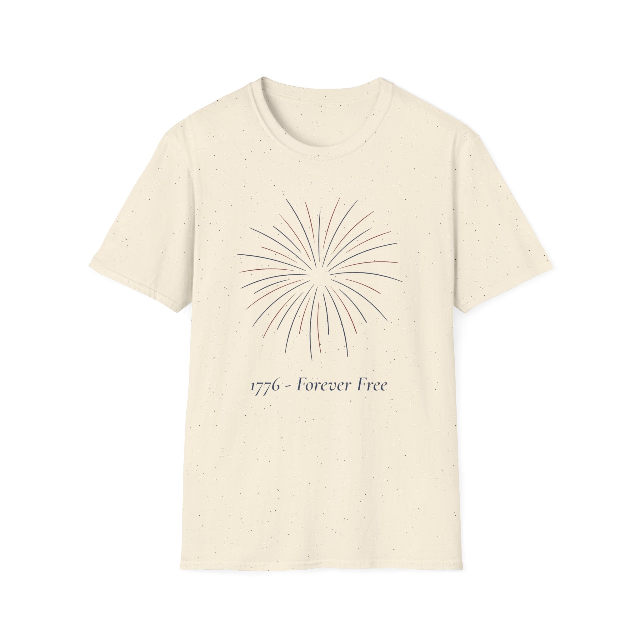 1776 Forever Free T-Shirt | Minimalist Patriotic Firework Tee