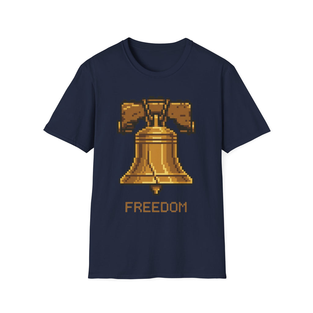 8-Bit Liberty Bell T-Shirt | Retro Gamer Freedom Pixel Art Tee