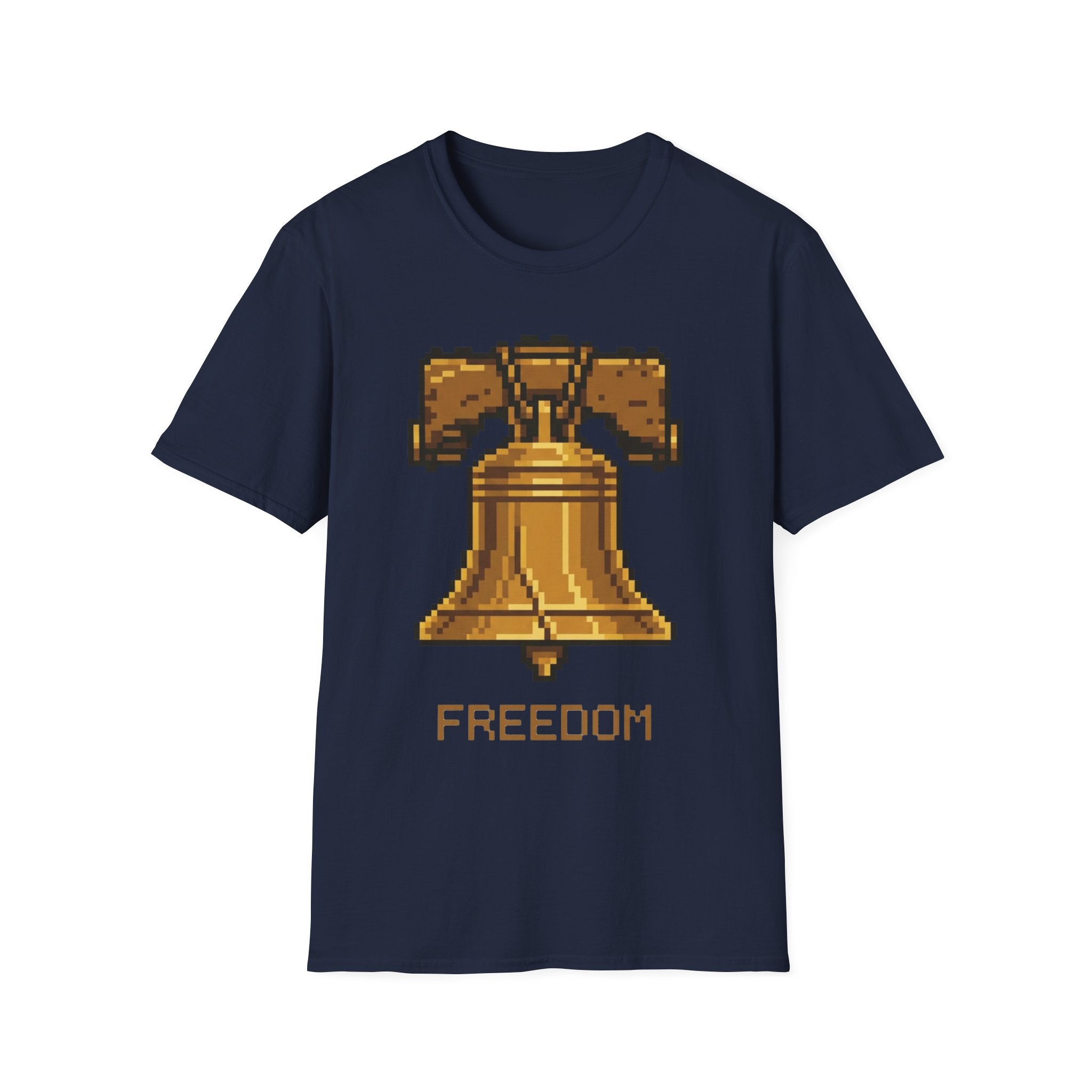8-Bit Liberty Bell T-Shirt | Retro Gamer Freedom Pixel Art Tee