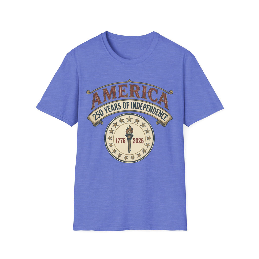 America 250 Years of Independence 1776-2026 Vintage Torch T-Shirt