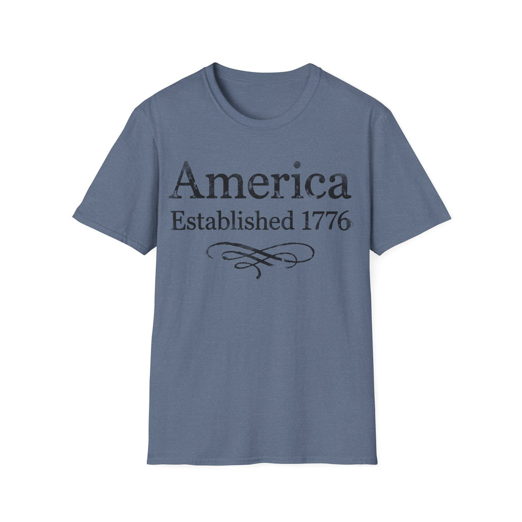 America Established 1776 Vintage Elegant Flourish T-Shirt