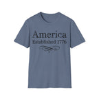 America Established 1776 Vintage Elegant Flourish T-Shirt