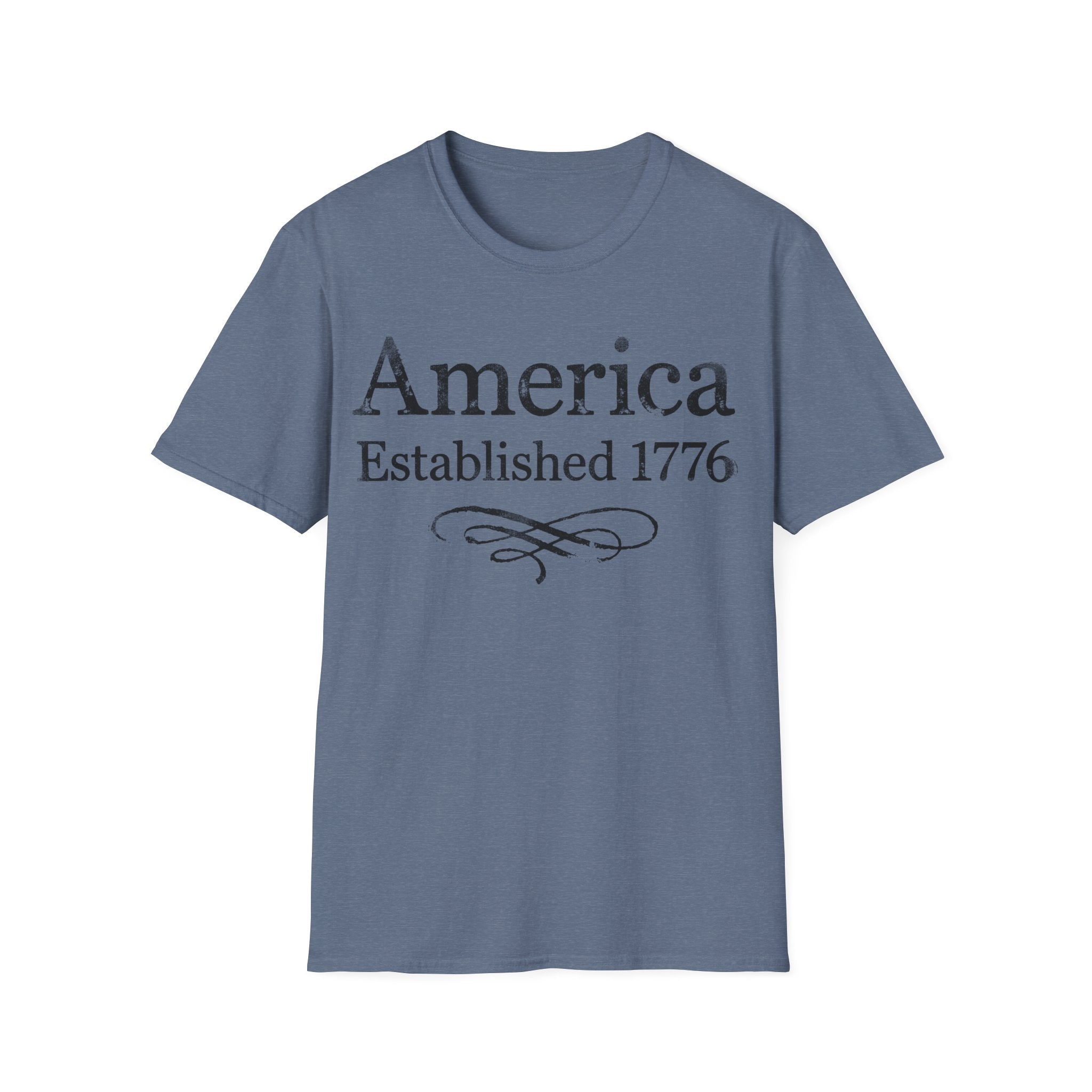America Established 1776 Vintage Elegant Flourish T-Shirt