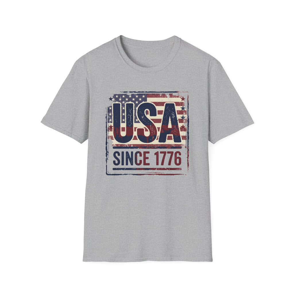 Vintage USA Since 1776 T-Shirt | Distressed American Flag Patriotic Tee