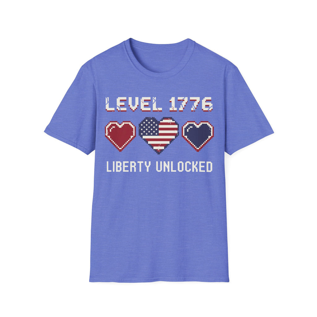 8-Bit Patriotic T-Shirt | Level 1776 Liberty Unlocked Gamer Tee