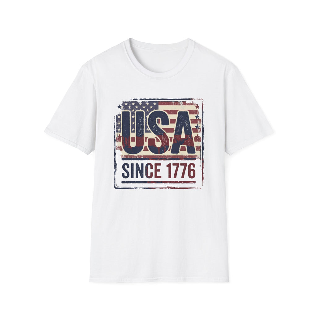 Vintage USA Since 1776 T-Shirt | Distressed American Flag Patriotic Tee