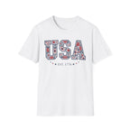 Floral USA Est 1776 T-Shirt | Cute Botanical Patriotic Tee