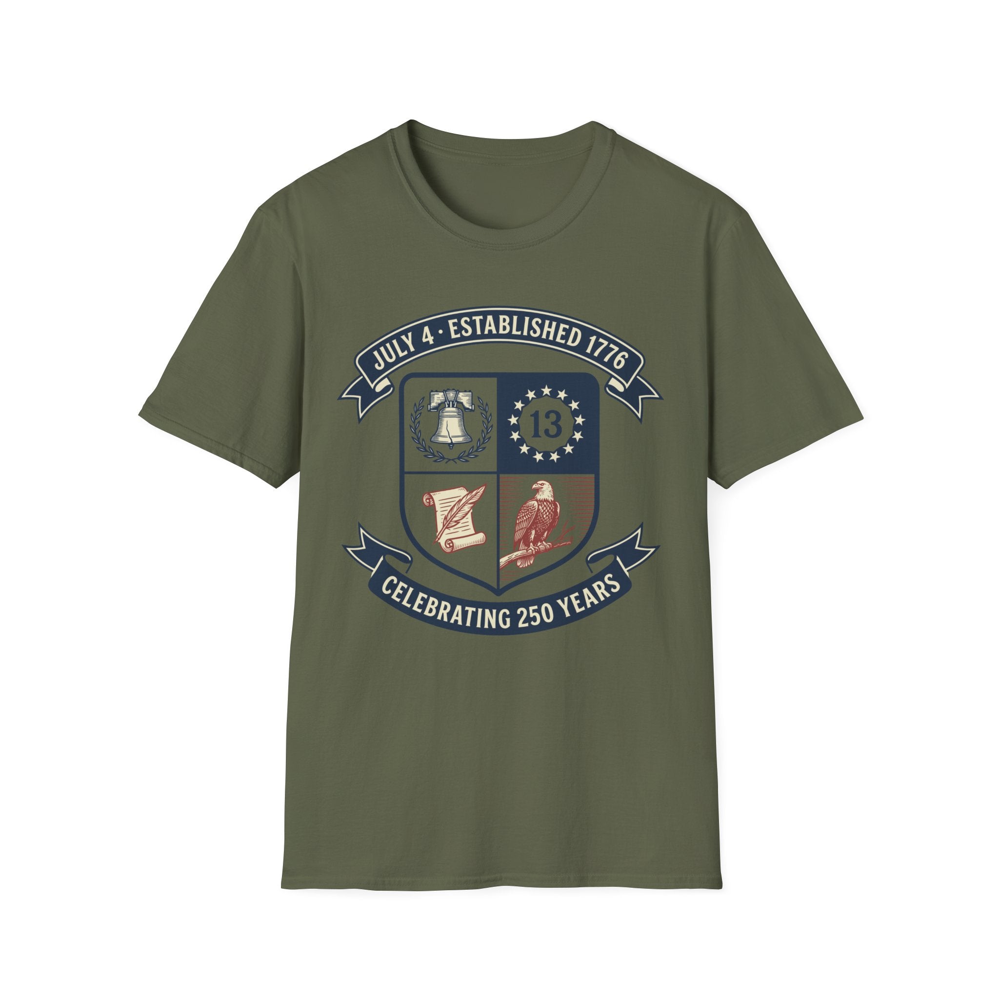 America 250th Anniversary Shield Shirt | Established 1776 Crest Tee