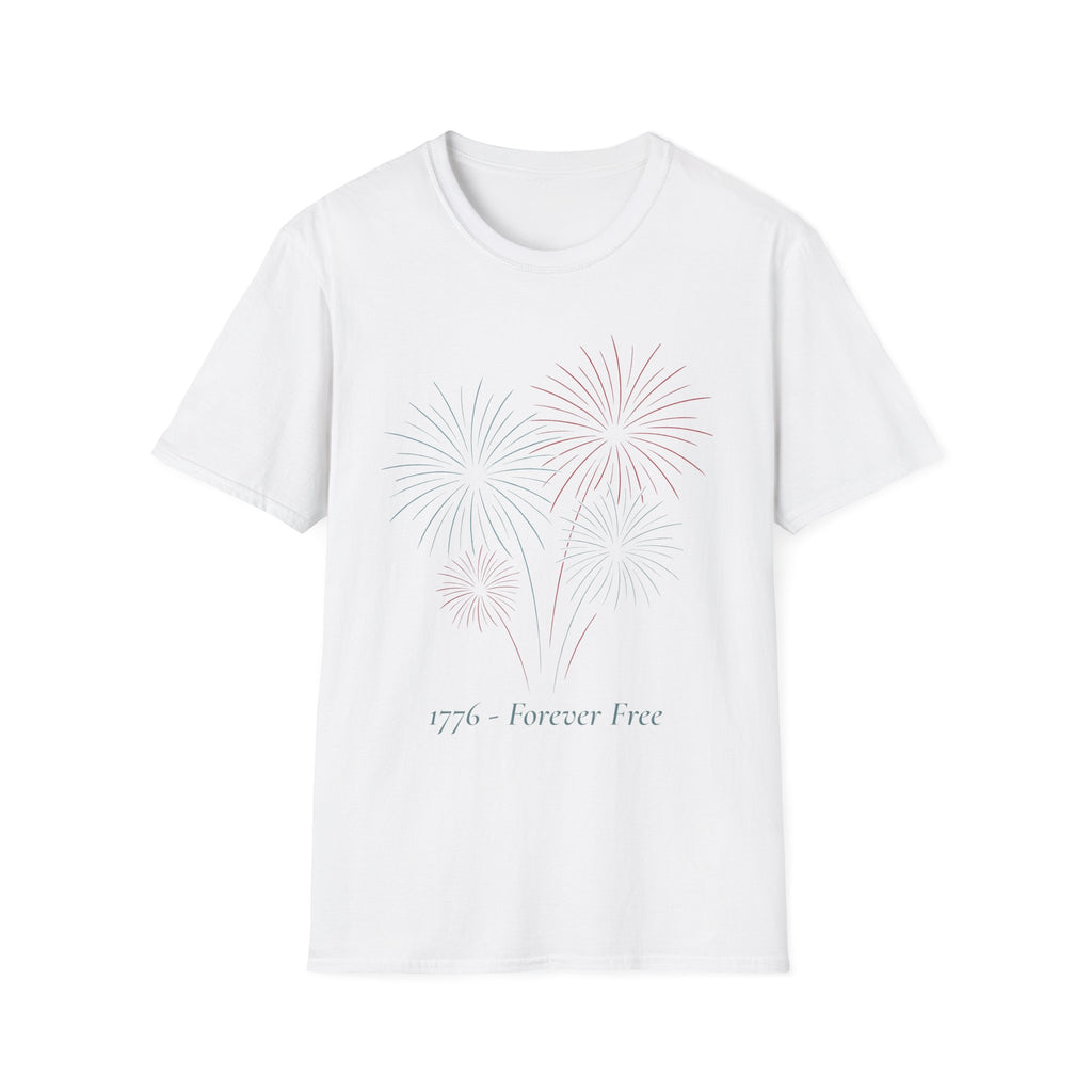 1776 Forever Free T-Shirt | Patriotic Fireworks 4th of July Tee