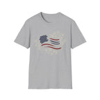 Boho Floral American Flag T-Shirt | Botanical Wildflower Patriotic Tee