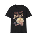 Greetings From America Vintage Postcard T-Shirt | Retro Coastal Americana
