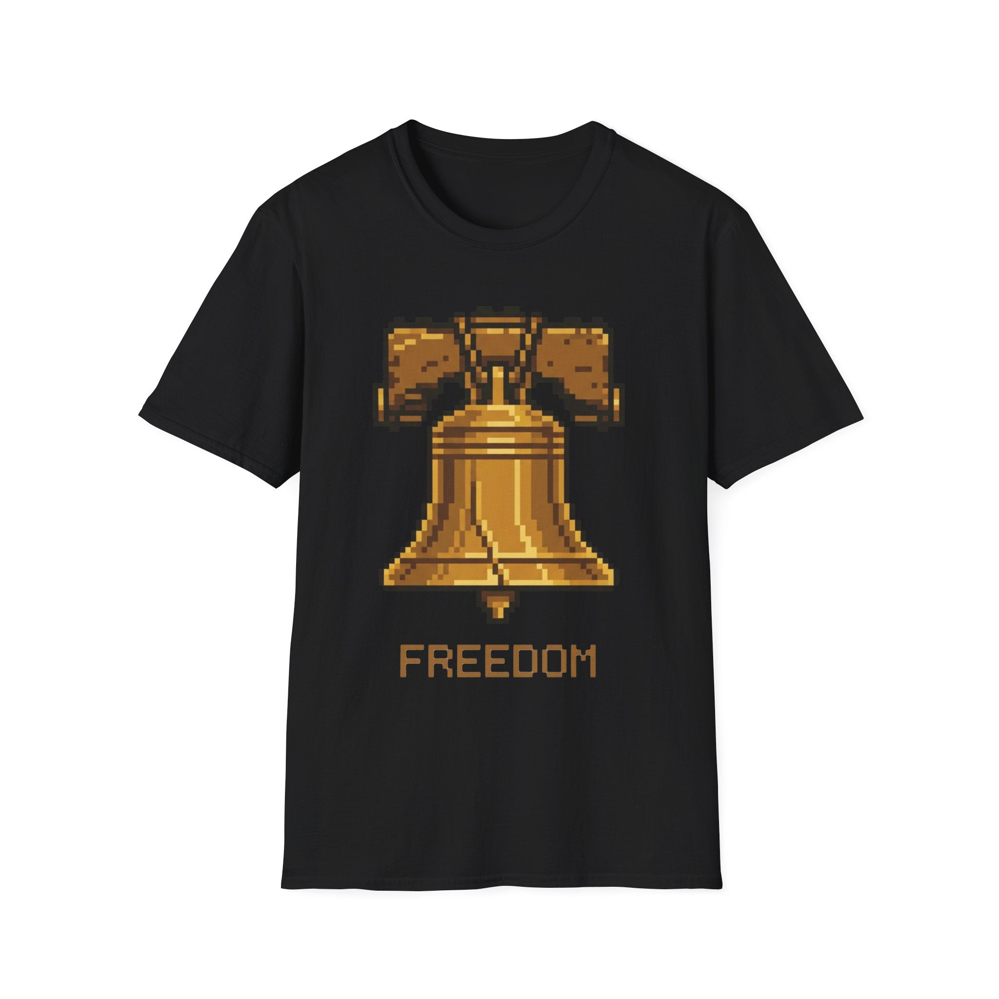 8-Bit Liberty Bell T-Shirt | Retro Gamer Freedom Pixel Art Tee