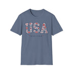 Floral USA Est 1776 T-Shirt | Cute Botanical Patriotic Tee