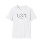 Elegant Minimalist USA 1776 T-Shirt | Subtle Floral Patriotic Tee