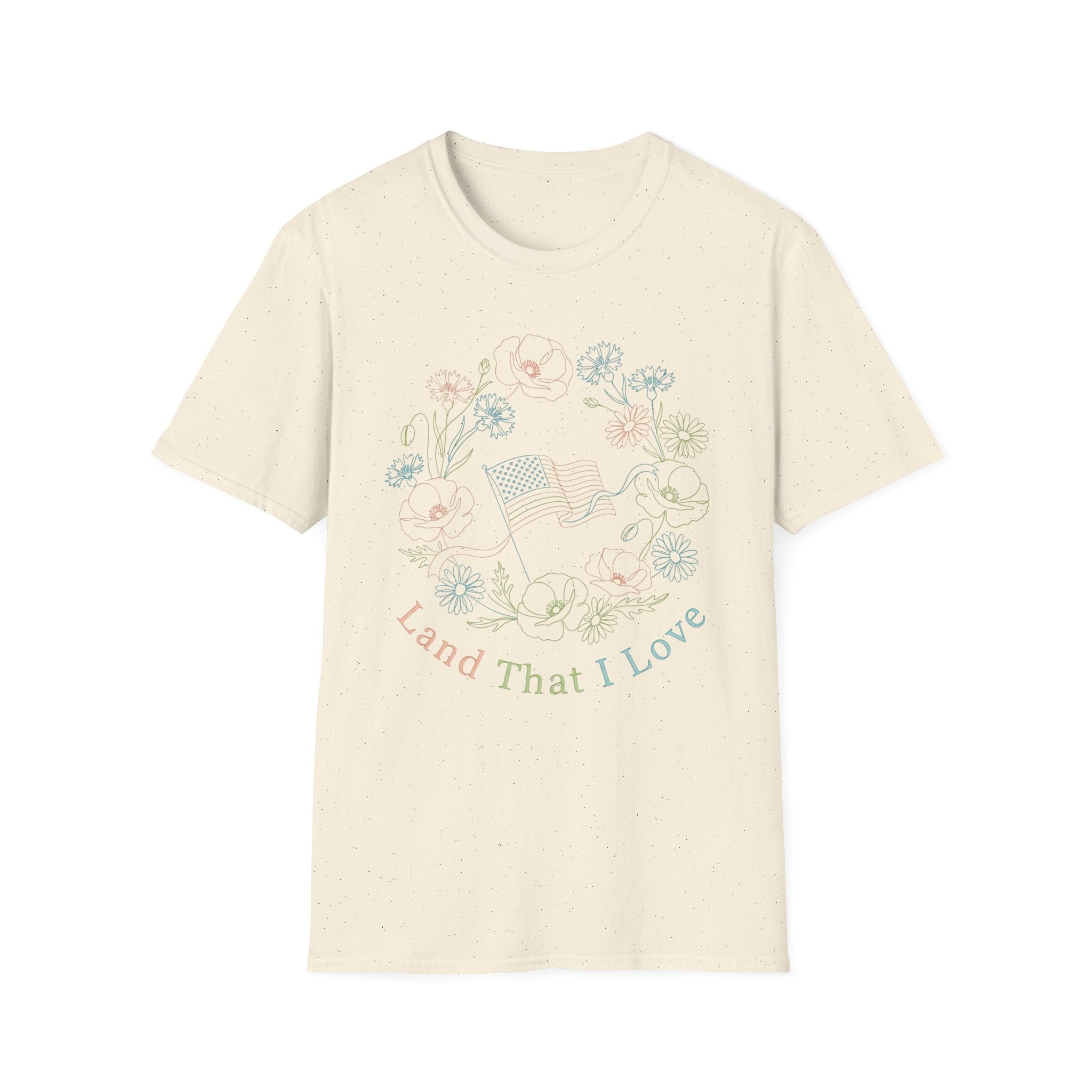 Land That I Love Shirt | Floral American Flag Boho Patriotic Tee