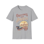 Greetings From America Vintage Postcard T-Shirt | Retro Coastal Americana